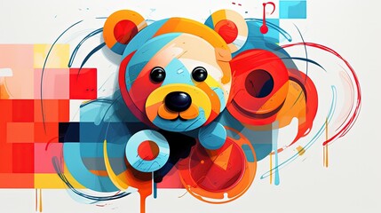 An intriguing abstract illustration of a teddy bear