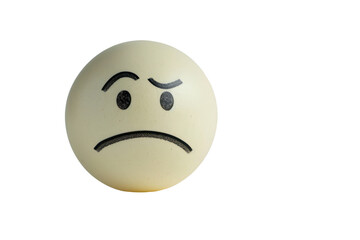 Desperation, sad face, hopeless, about recession, Isolated on a transparent background.