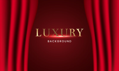 A luxurious background with a red curtain. Vector illustration..