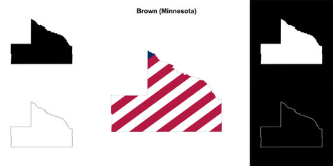 Brown County (Minnesota) outline map set