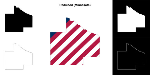 Redwood County (Minnesota) outline map set