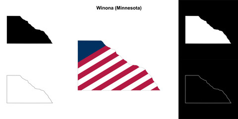 Winona County (Minnesota) outline map set
