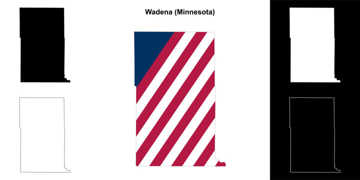 Wadena County (Minnesota) outline map set