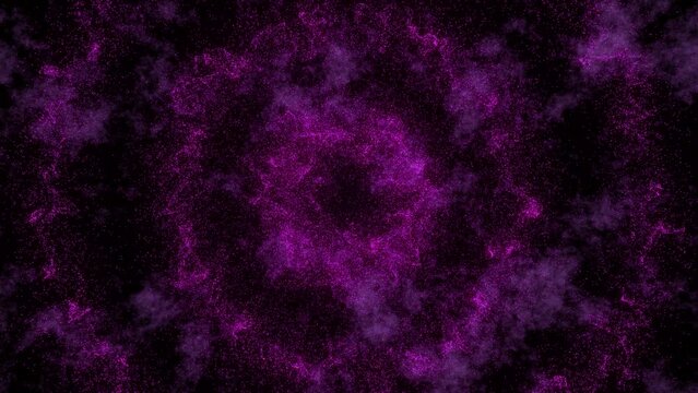 Abstract background loop energy field. Abstract purple circular form. 3D animation of shining energy force field light waving on a ring motion path for logo or text. Seamless 4K loop
