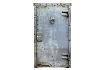 closed bank Closed steel door ,Isolated on a transparent background.