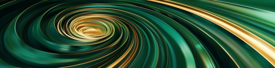 Abstract spiral background with green and gold color as background or texture