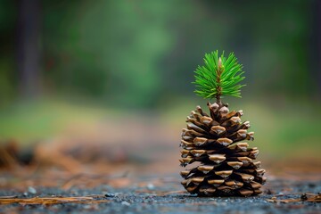 a product made of wood and cones