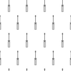 Seamless pattern with screwdriver icon isolated on white background