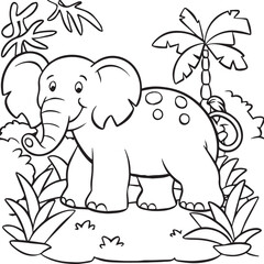 Jungle animal coloring pages for coloring book. Jungle animals outline