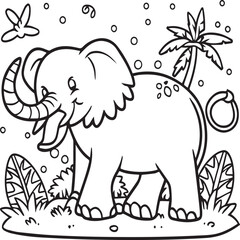 Jungle animal coloring pages for coloring book. Jungle animals outline