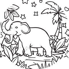 Jungle animal coloring pages for coloring book. Jungle animals outline