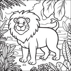 Jungle animal coloring pages for coloring book. Jungle animals outline