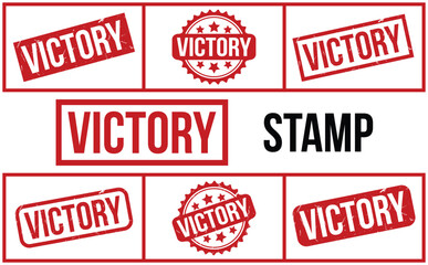 Victory rubber grunge stamp set vector