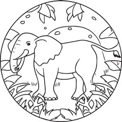 Jungle animal coloring pages for coloring book. Jungle animals outline