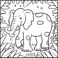 Jungle animal coloring pages for coloring book. Jungle animals outline