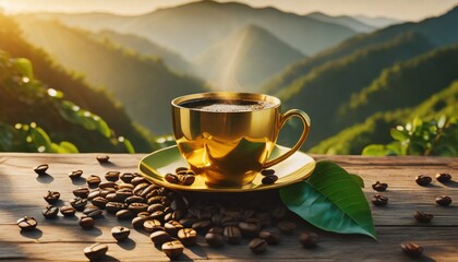 cup of coffee on romantic scenery