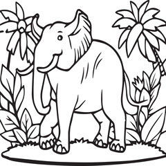 Jungle animal coloring pages for coloring book. Jungle animals outline