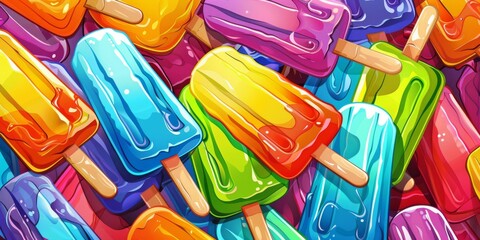 Colorful ice, fruity lolly as background or texture, food concept
