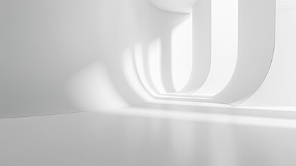 Futuristic White Curved Interior