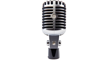 retro condenser microphone isolated on transparent and white background.PNG image.