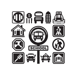 School Traffic Sign, children sign. School crossing, vector illustration