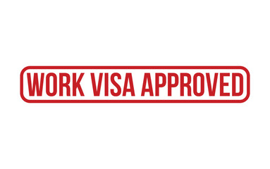 Work Visa Approved Rubber Stamp Seal Vector