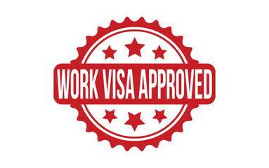 Obraz premium Work Visa Approved rubber grunge stamp seal vector
