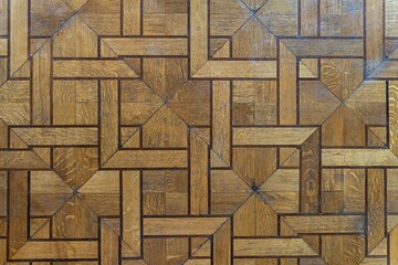 Herringbone bleached natural plank parquet floor texture - obrazy, fototapety, plakaty