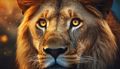 野生のライオンの顔のアップ_03 - obrazy, fototapety, plakaty