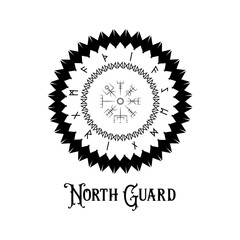 Vegvisir. Protective Runic Talisman For Travelers. Compass For The Wandering. Illustration Of Vectors