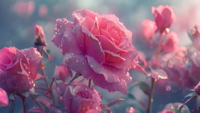 Delicate rose overlay, macro, soft pink petals, gentle lighting, romantic texture