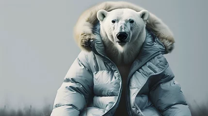 Foto op Plexiglas Polar bear in a down jacket © john