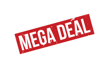 Red Mega Deal Rubber Stamp Seal Vector
