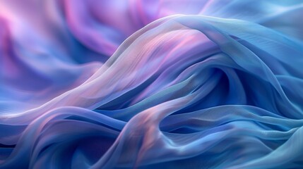 Obraz premium Graceful blue silk fabric in soft motion