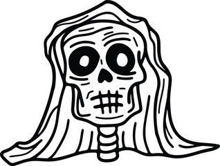 isolate skull character flat illustrator on background