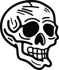 isolate skull character flat illustrator on background