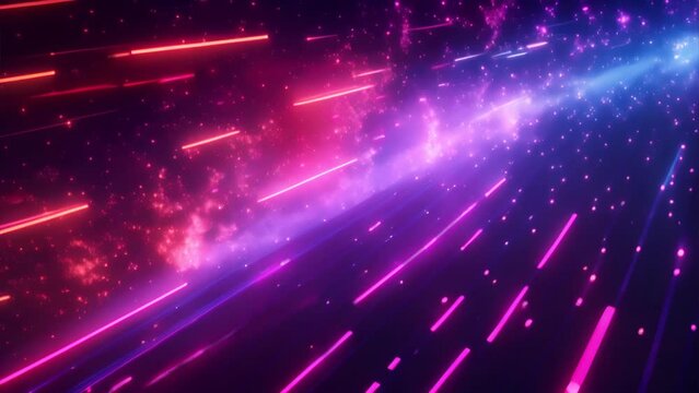 Syn wave retro futurism landscape with glowing neon light