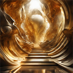 Steps and golden fractal walls.