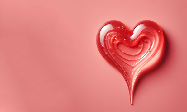 Abstact red pink heartshape splash droplet for romantic wallpaper, generative ai
