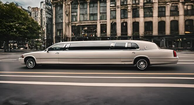 Elegant limousine in the city.