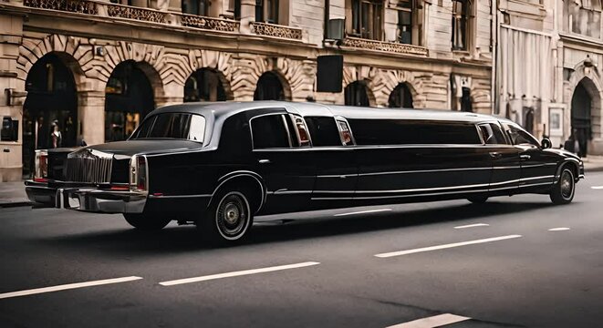 Elegant limousine in the city.
