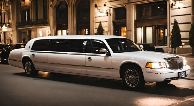 Elegant limousine in the city.