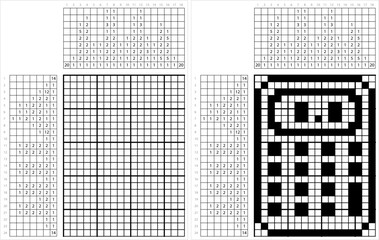 Calculator Icon Nonogram Pixel Art M_2112002