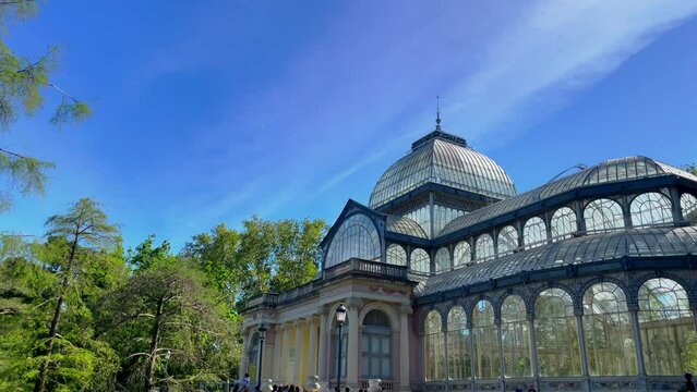 Madrid, Parque del Retiro, Alfonso XII monument, Spain, High quality 4k footage