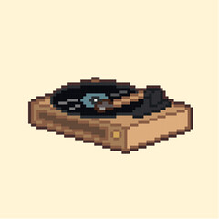 old vinyl player pixel art