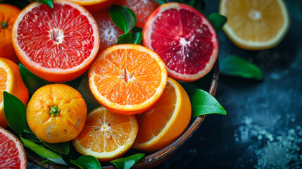 Vitamin C power: Colorful citrus fruits in a bowl for the immune system