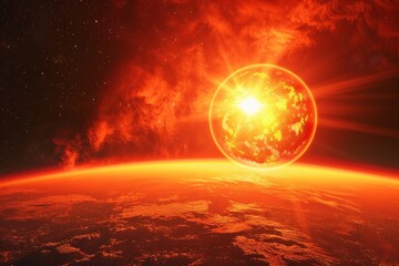 Apocalyptic Vision of Sun Engulfing Earth. 