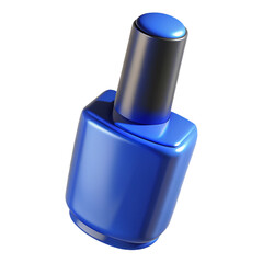 3d Blue nail polish isolated on transparent background