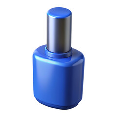 3d Blue nail polish isolated on transparent background