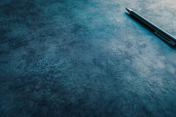 Blue Pen on Notebook with Vintage Paper Texture - obrazy, fototapety, plakaty